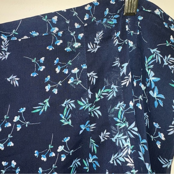 Banana Republic Factory Women's Size 14 Blue Floral Mini Skirt Lined Zipper Y2K - Picture 5 of 13